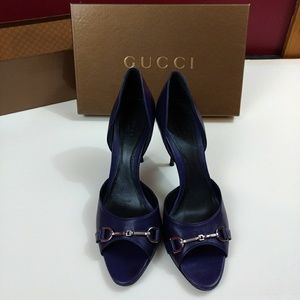 SALE NWT Gucci purple horse bit detail heels